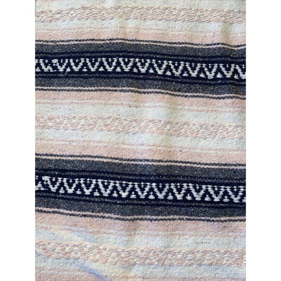 Mexican Blanket Pink, Grey and White, Falsa 50” X 63.5” JFR Made In Mexico - Picture 2 of 5